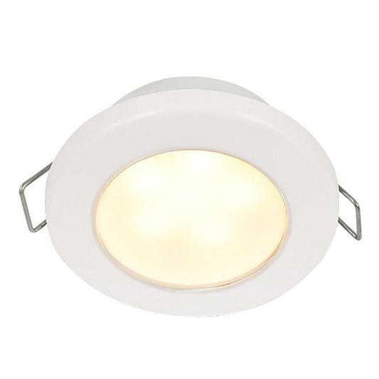 Hella Marine EuroLED 75 3" Round Spring Mount Down Light - Warm White LED - White Plastic Rim - 12V - Boat Gear USA