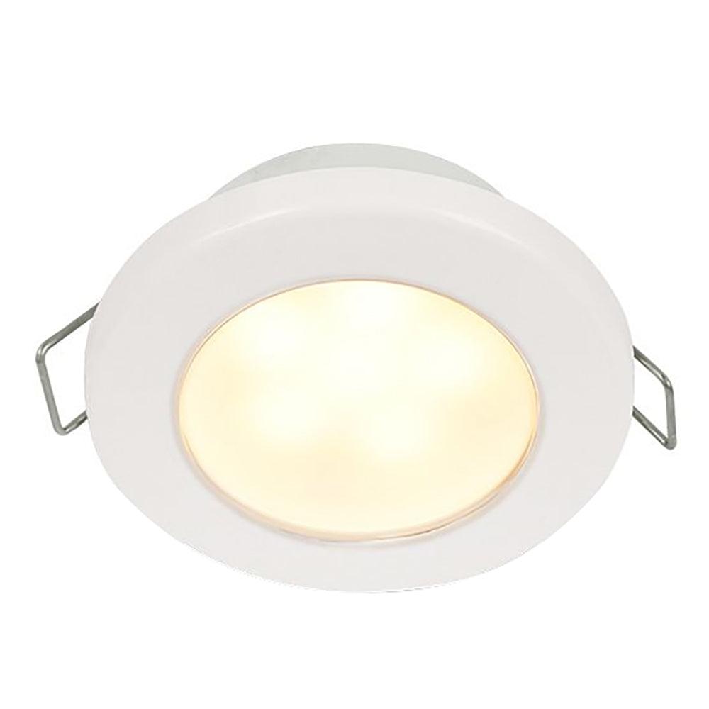 Hella Marine EuroLED 75 3" Round Spring Mount Down Light - Warm White LED - White Plastic Rim - 24V - Boat Gear USA