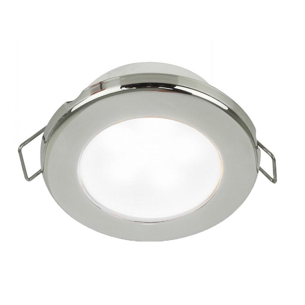 Hella Marine EuroLED 75 3" Round Spring Mount Down Light - White LED - Stainless Steel Rim - 12V - Boat Gear USA