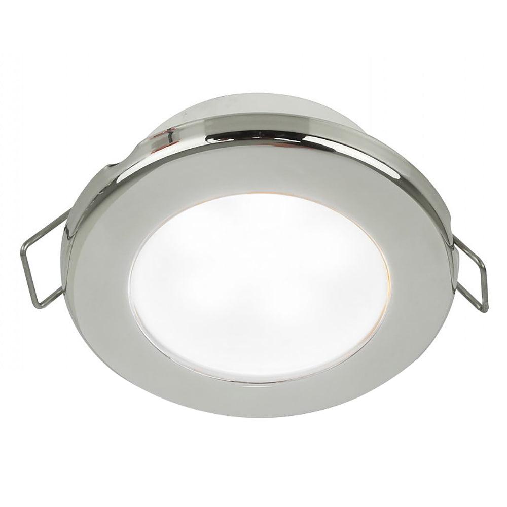 Hella Marine EuroLED 75 3" Round Spring Mount Down Light - White LED - Stainless Steel Rim - 24V - Boat Gear USA