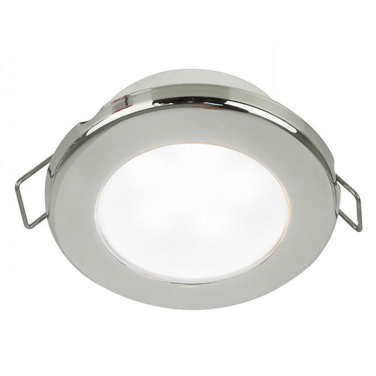 Hella Marine EuroLED 75 3" Round Spring Mount Down Light - White LED - Stainless Steel Rim - 24V - Boat Gear USA