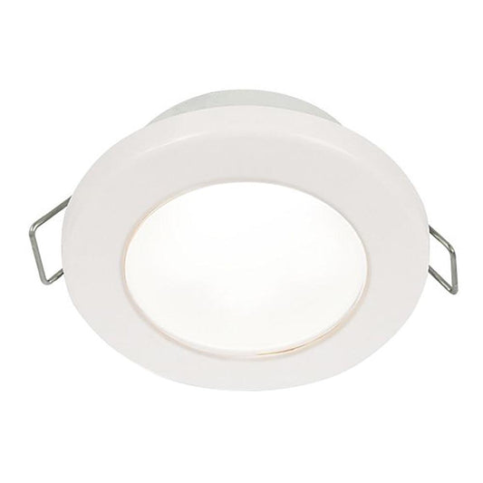 Hella Marine EuroLED 75 3" Round Spring Mount Down Light - White LED - White Plastic Rim - 12V - Boat Gear USA