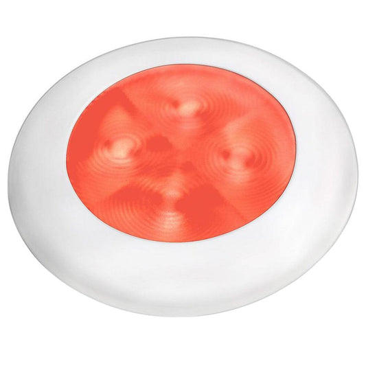 Hella Marine Red LED Round Courtesy Lamp - White Bezel - 24V - Boat Gear USA