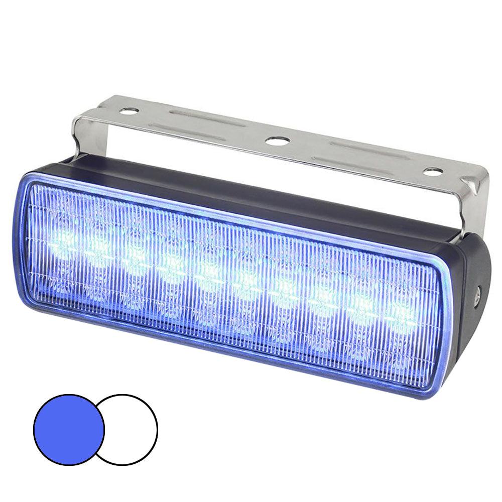 Hella Marine Sea Hawk XL Dual Color LED Floodlights - Blue/White LED - Black Housing - Boat Gear USA