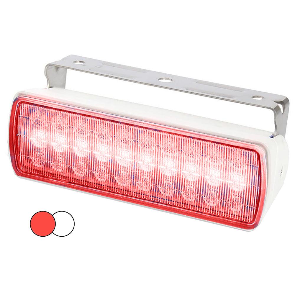 Hella Marine Sea Hawk XL Dual Color LED Floodlights - Red/White LED - White Housing - Boat Gear USA