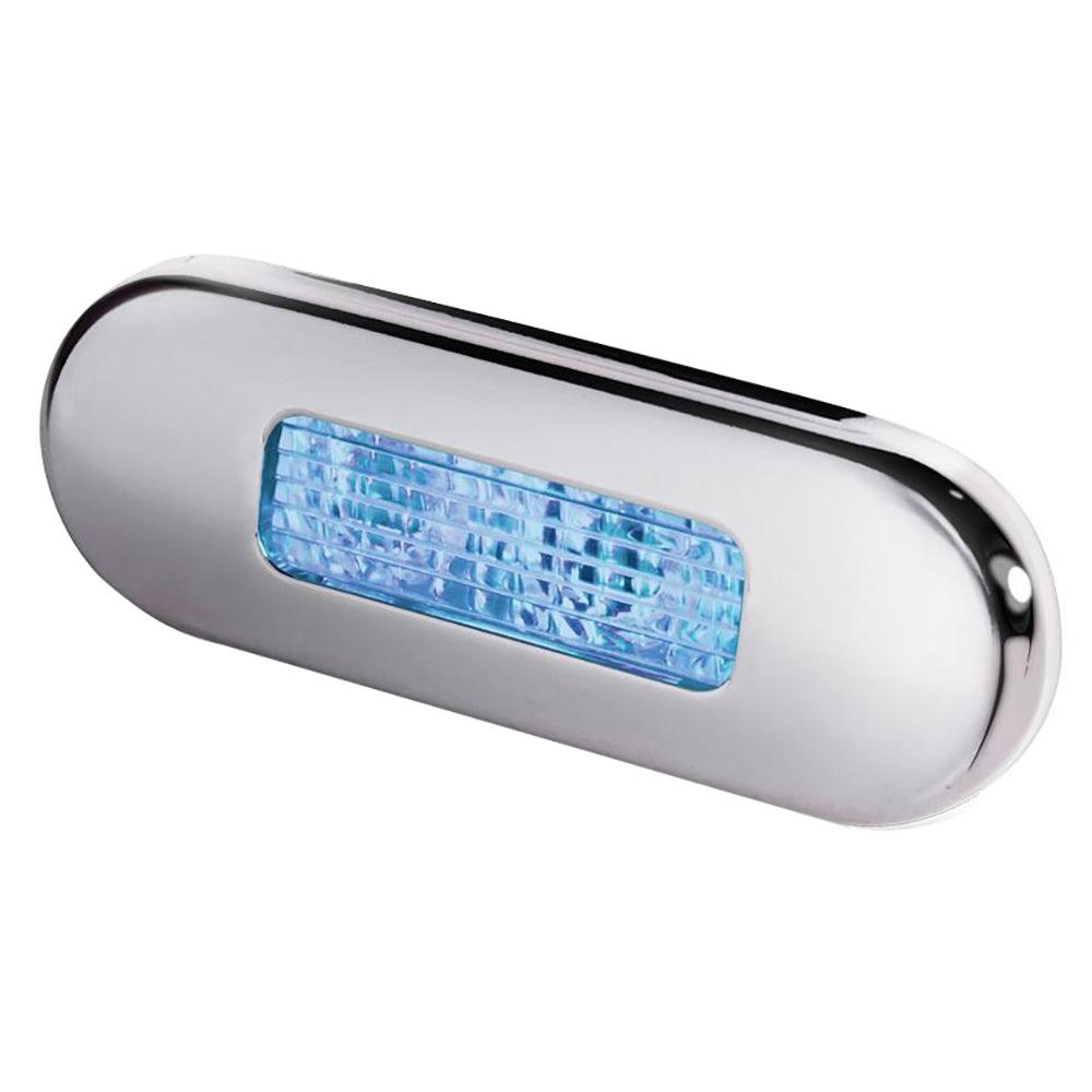 Hella Marine Surface Mount Oblong LED Courtesy Lamp - Blue LED - Stainless Steel Bezel - Boat Gear USA