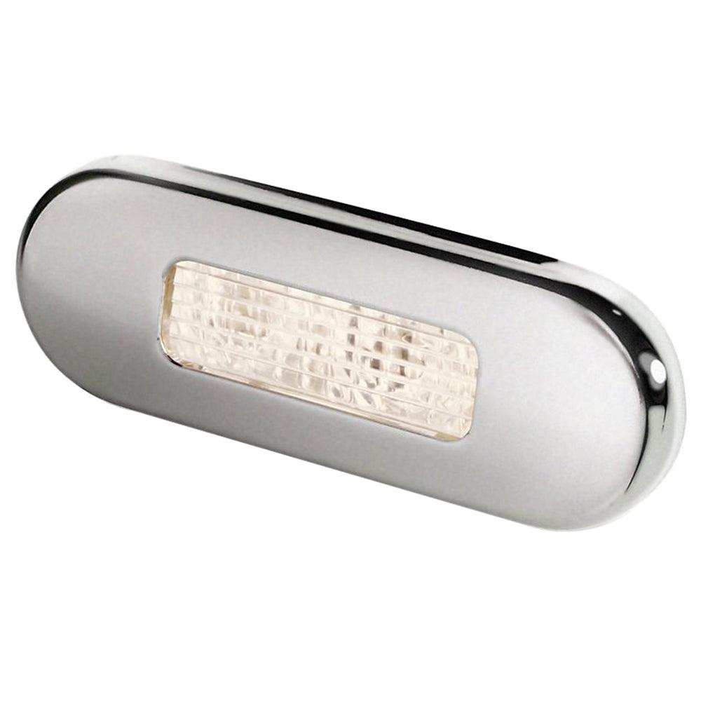Hella Marine Surface Mount Oblong LED Courtesy Lamp - Warm White LED - Stainless Steel Bezel - Boat Gear USA