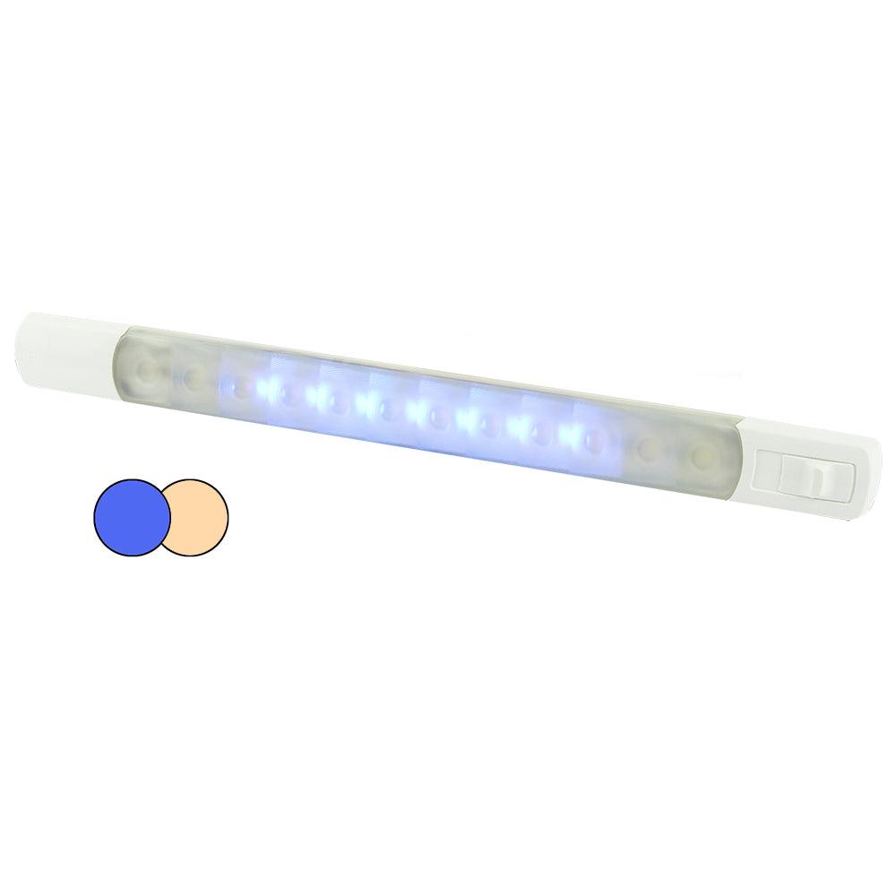 Hella Marine Surface Strip Light w/Switch - Warm White/Blue LEDs - 12V - Boat Gear USA