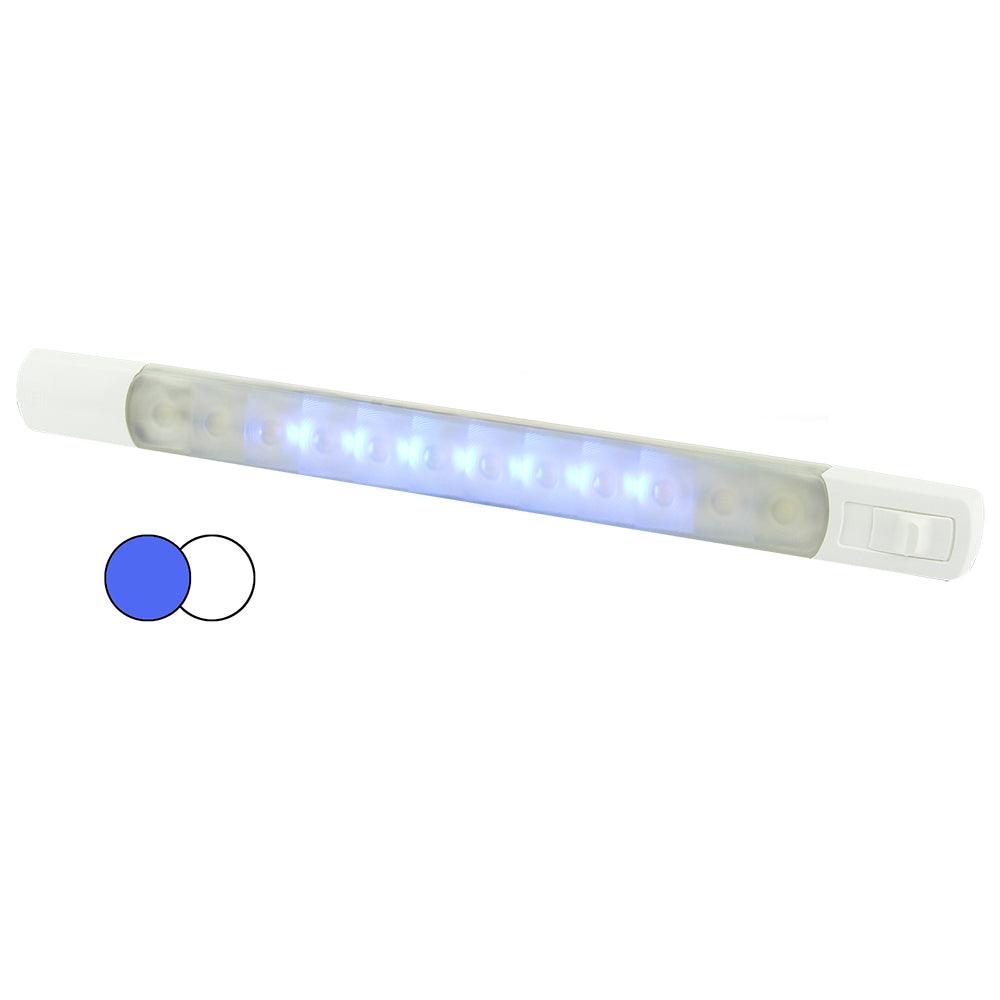 Hella Marine Surface Strip Light w/Switch - White/Blue LEDs - 12V - Boat Gear USA