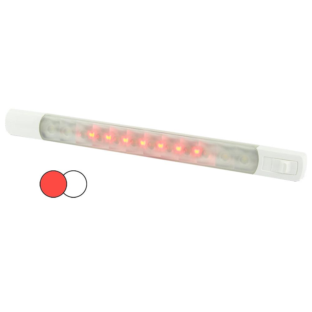 Hella Marine Surface Strip Light w/Switch - White/Red LEDs - 12V - Boat Gear USA