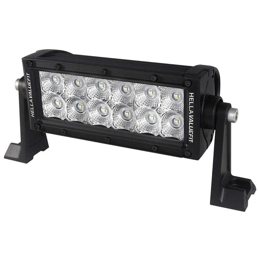 Hella Marine Value Fit Sport Series 12 LED Flood Light Bar - 8" - Black - Boat Gear USA