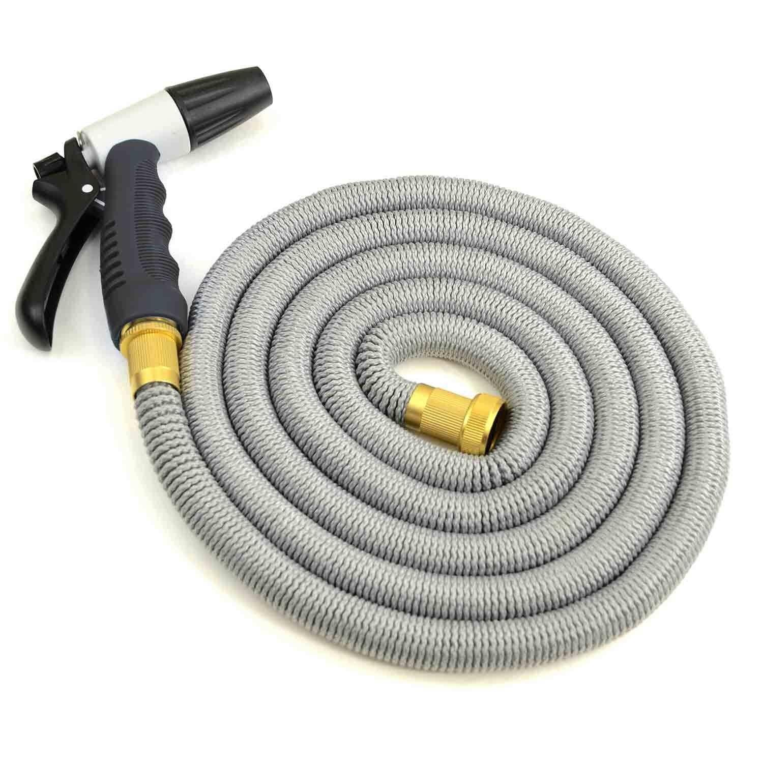 Hosecoil 25' Gray Expandable Hose With Spray Nozzel - Boat Gear USA