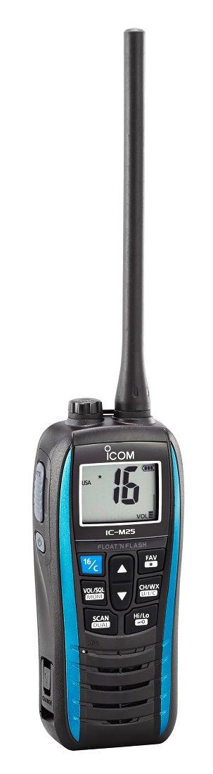 Icom M25 Floating Handheld Vhf Marine Blue 5 Watts - Boat Gear USA