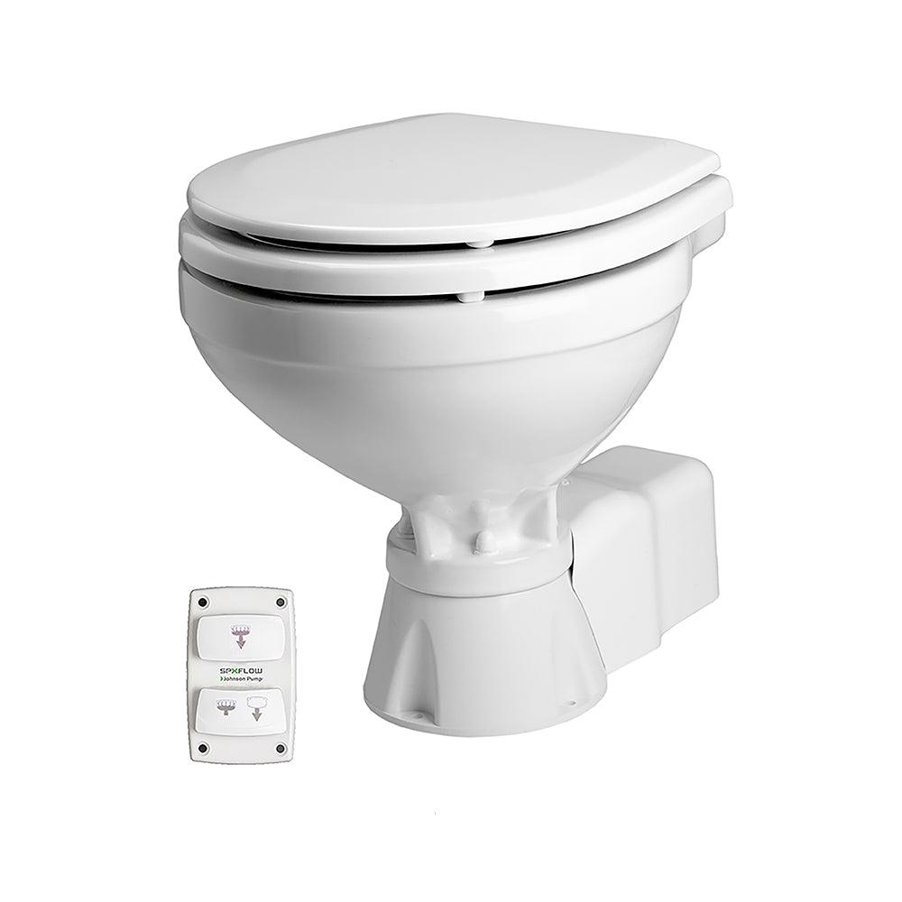 Johnson Pump Aqua T Toilet - Electric - Compact - 12V w/Solenoid - Boat Gear USA