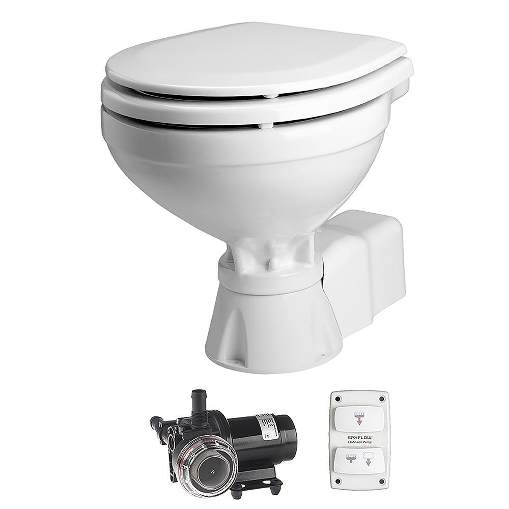 Johnson Pump AquaT Toilet Silent Electric Compact - 12V w/Pump - Boat Gear USA