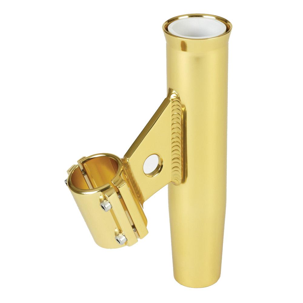 Lee's Clamp-On Rod Holder - Gold Aluminum - Vertical Mount - Fits 1.050" O.D. Pipe - Boat Gear USA