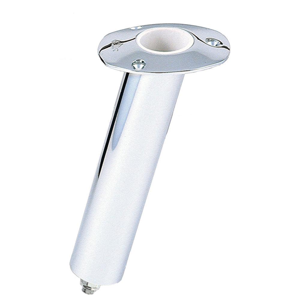 Lee's Close Ended Rod Holder w/Hose Barb - Medium 15° - Stainless Steel - Boat Gear USA
