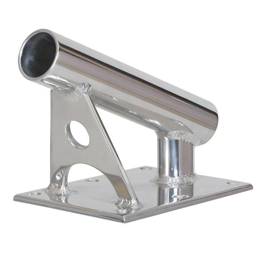 Lee's MX Pro Series Fixed Angle Center Rigger Holder - 22° - 1.5" ID - Bright Silver - Boat Gear USA