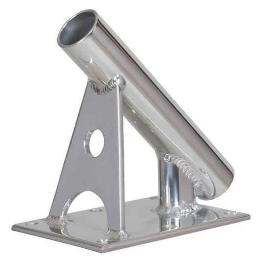 Lee's MX Pro Series Fixed Angle Center Rigger Holder - 45° - 1.5" ID - Bright Silver - Boat Gear USA