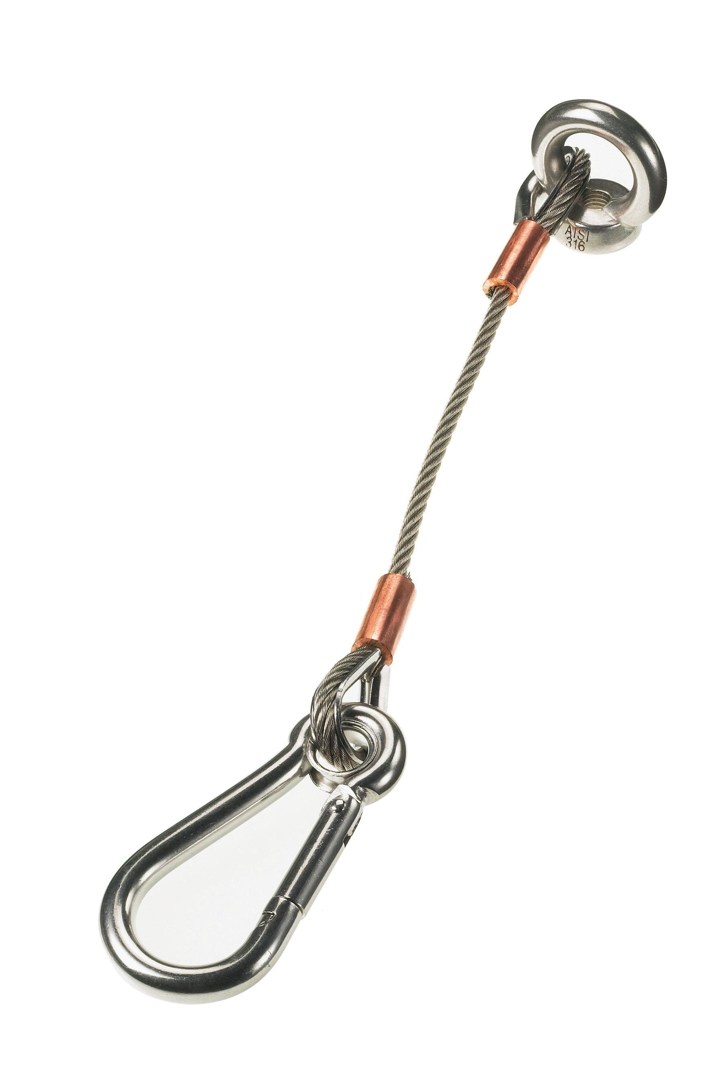 Lewmar 66840027 Anchor Strap 12"" 3mm Cable With 6mm Caribiner Clip - Boat Gear USA