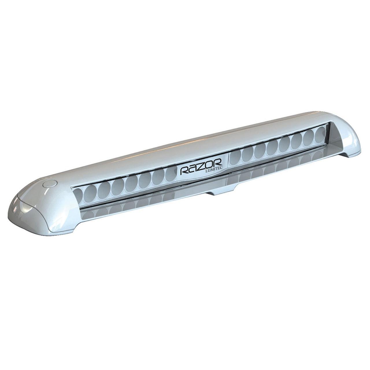 Lumitec Razor Flood Light Bar Flush Mount White LED White Housing 12/24v - Boat Gear USA