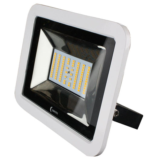 Lunasea 35W Slimline LED Floodlight, 120/240VAC Only, Cool White, 4500 Lumens, 3' Cord - White Housing - Boat Gear USA