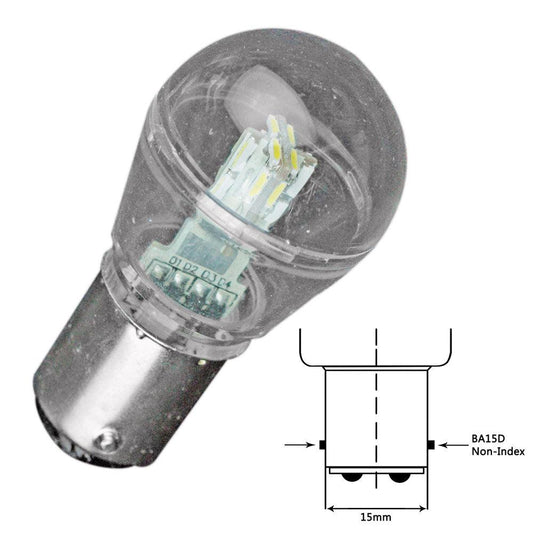 Lunasea Bayonet LED Bulb BA15D - 10-30VDC/1W/105 Lumens - Cool White - Boat Gear USA