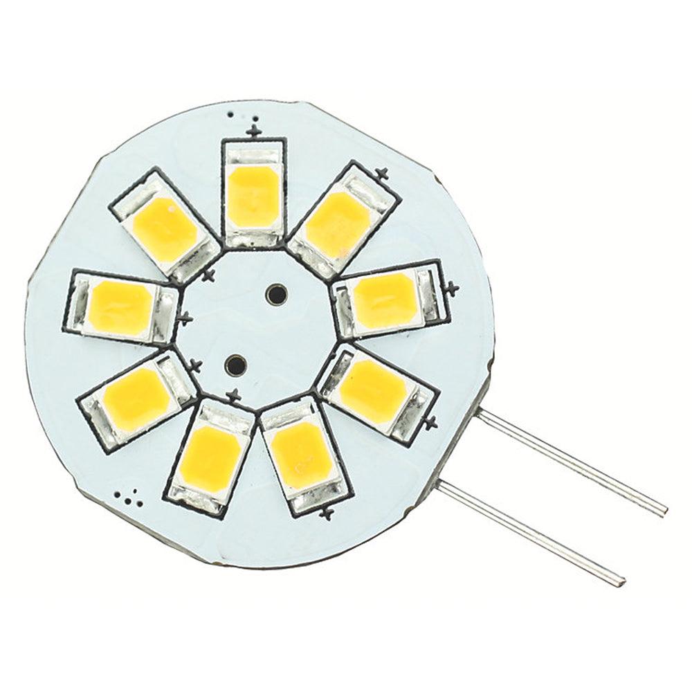 Lunasea G4 8 LED Side Pin Light Bulb - 12VAC or 10-30VDC/1.2W/123 Lumens - Warm White - Boat Gear USA