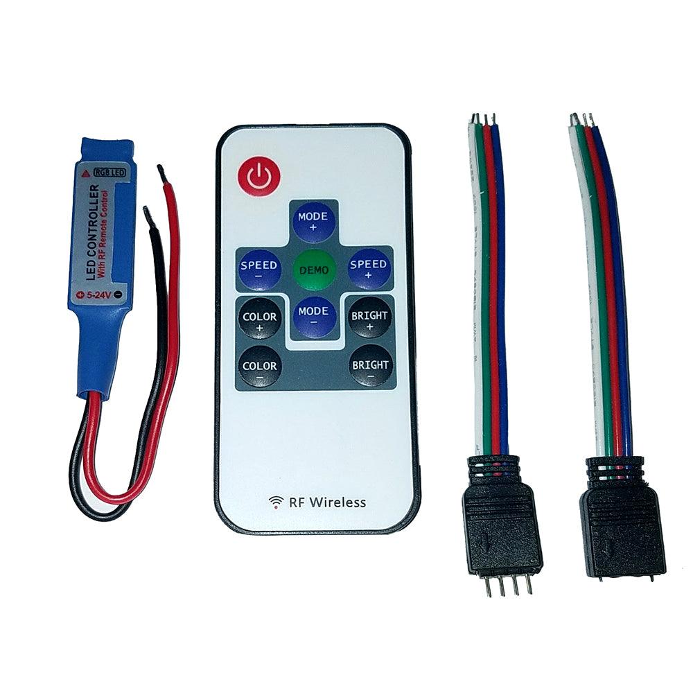 Lunasea Multifunction Indoor RGB LED Controller w/Buttons & RF Remote 5/12/24 VDC - Boat Gear USA