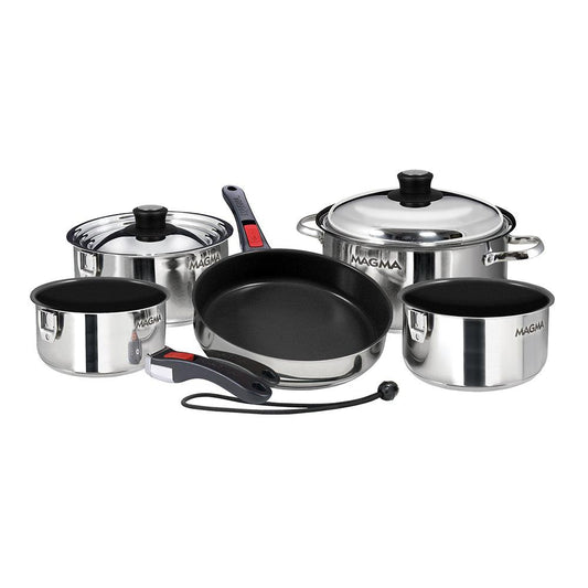 Magma 10 Piece Induction Non-Stick Cookware Set - Stainless Steel - Boat Gear USA