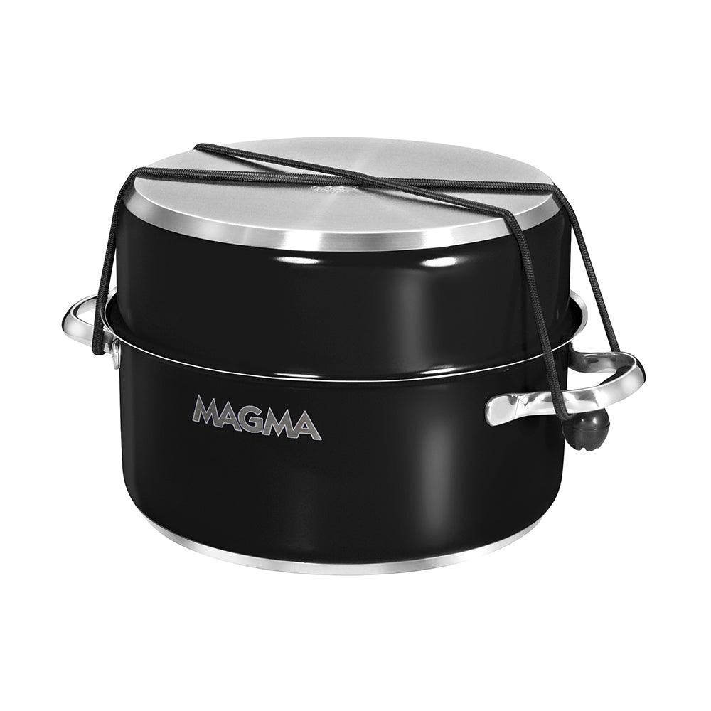 Magma Nestable 10 Piece Induction Non-Stick Enamel Finish Cookware Set - Jet Black - Boat Gear USA