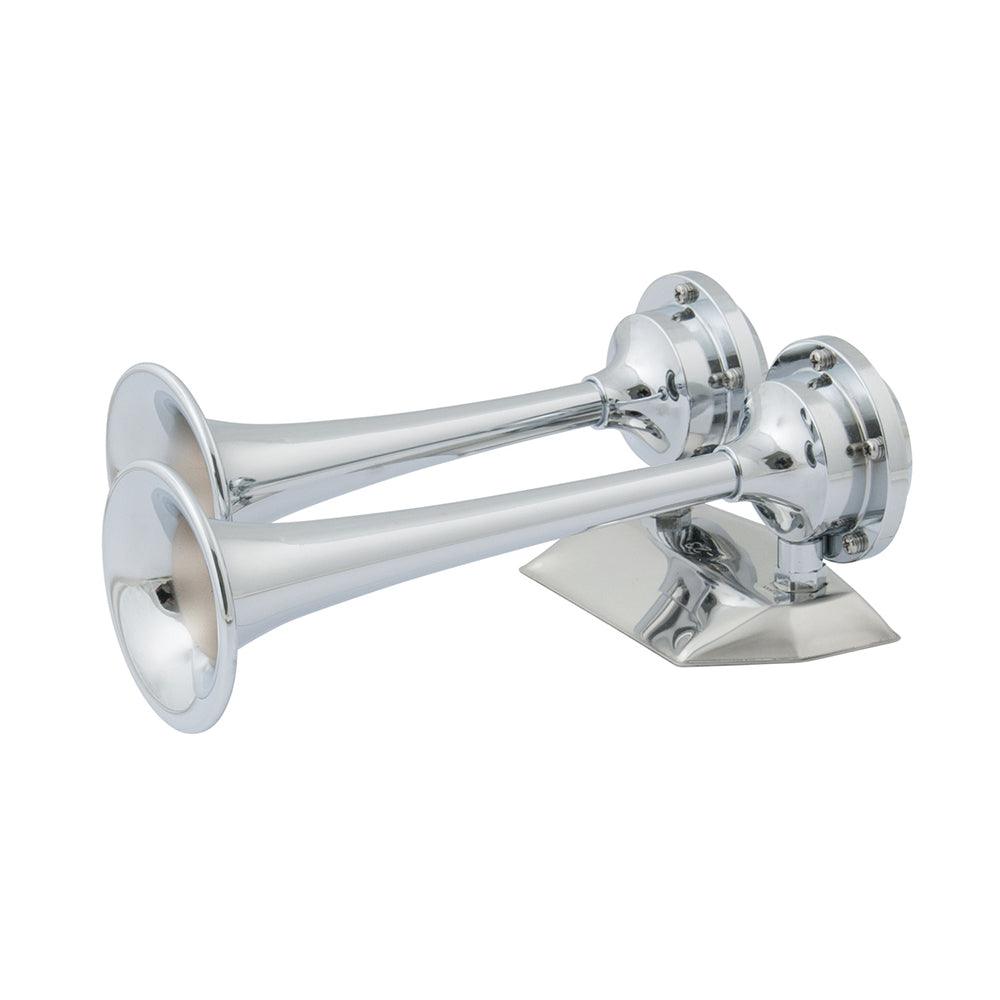 Marinco 12V Chrome Plated Dual Trumpet Mini Air Horn - Boat Gear USA