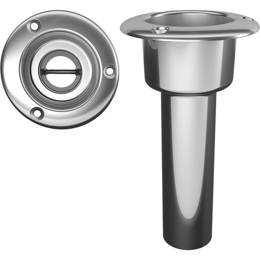 Mate Series Stainless Steel 0° Rod & Cup Holder - Open - Round Top - Boat Gear USA