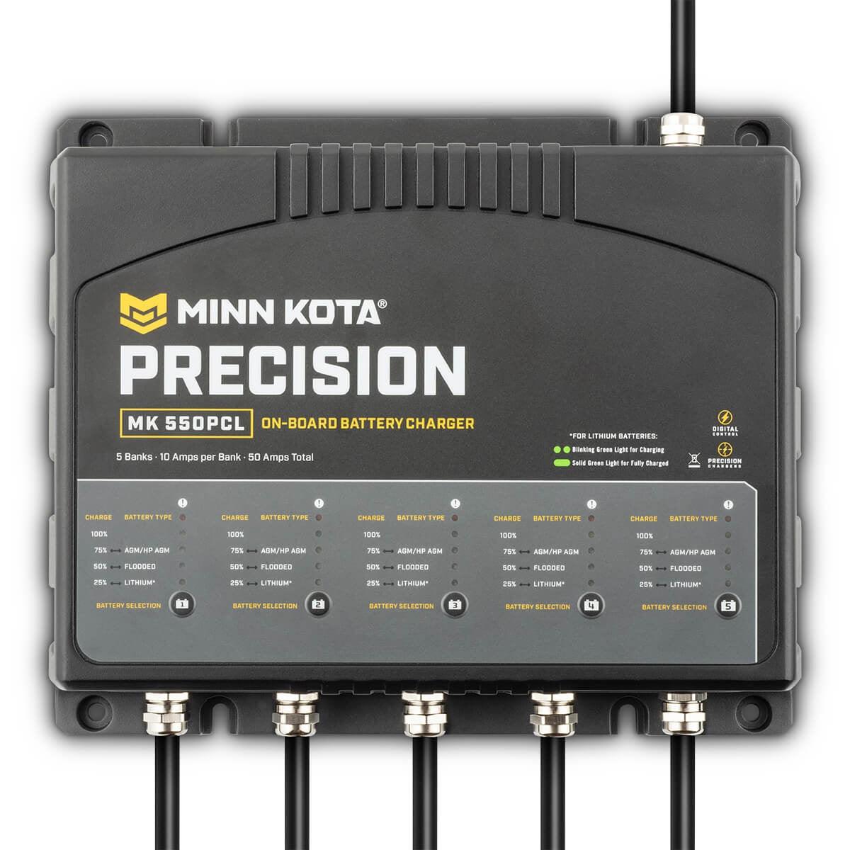 Minn Kota Mk550pcl Precision Charger 5 Bank 10 Amps - Boat Gear USA