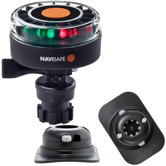 Navisafe Navilight 2NM Tricolor w/Navimount Base & RIB Mount - Black - Boat Gear USA