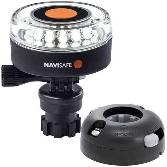 Navisafe Navilight 360° 2NM White w/Navimount Base & Horizontal Mount - Black - Boat Gear USA