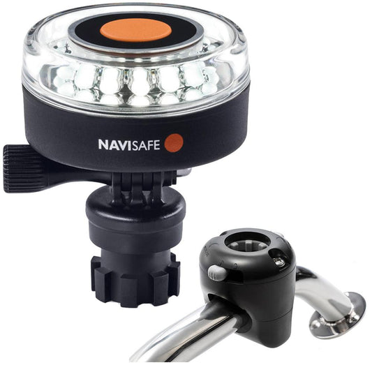 Navisafe Navilight 360° 2NM White w/Navimount Base & Rail Mount - Black - Boat Gear USA