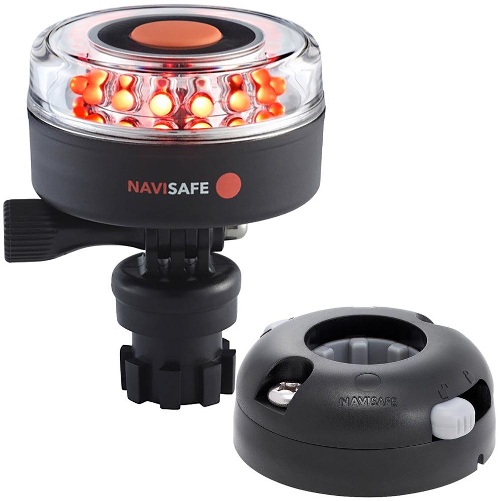 Navisafe Navilight All RED 360° 2NM w/Navimount Base & Horizontal Mount - Black - Boat Gear USA