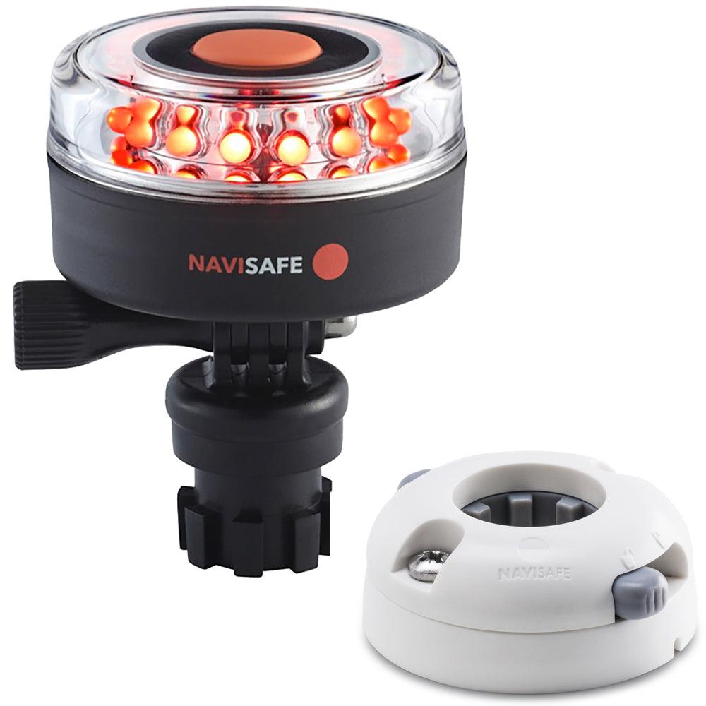 Navisafe Navilight All RED 360° 2NM w/Navimount Base & Horizontal Mount - White - Boat Gear USA