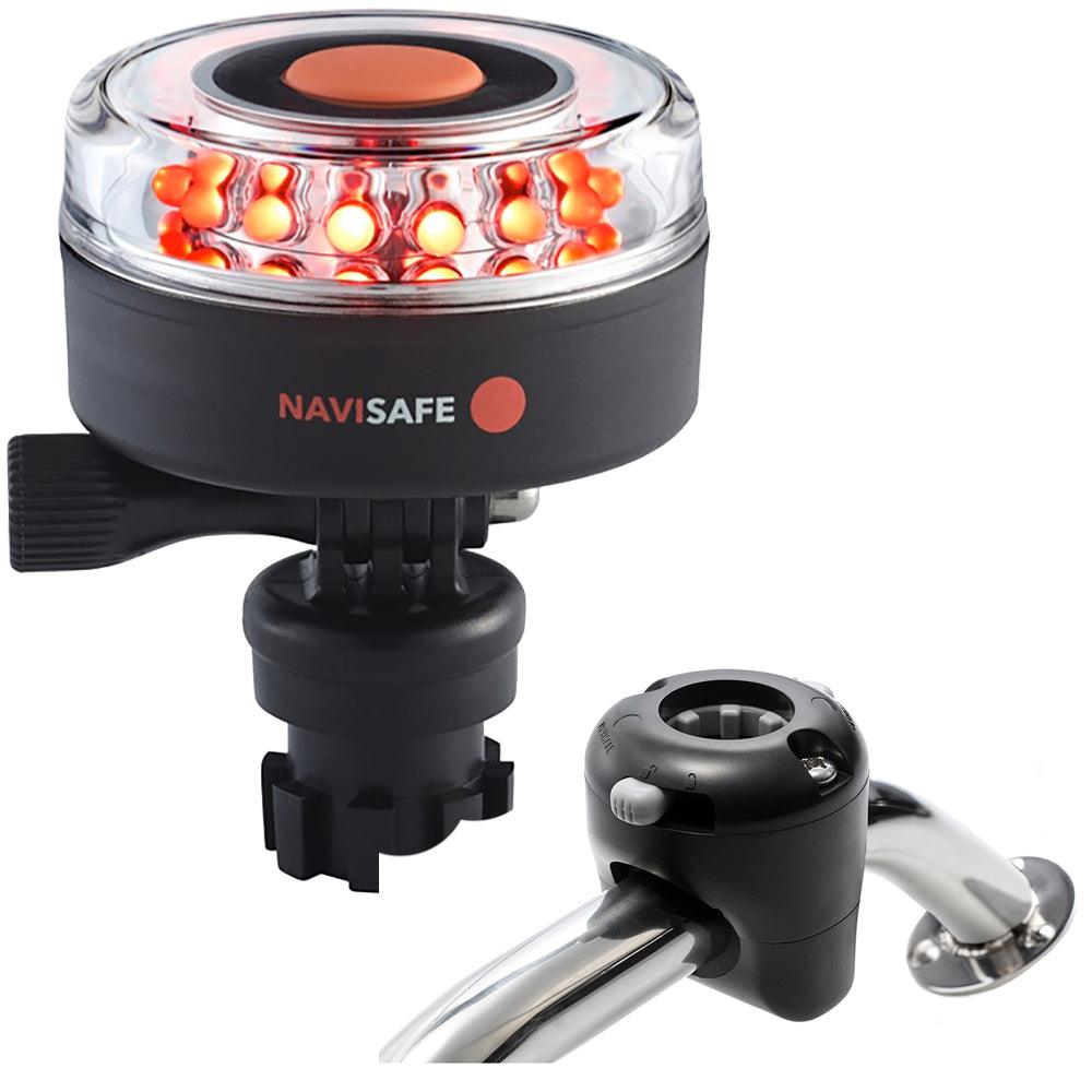 Navisafe Navilight All RED 360° 2NM w/Navimount Base & Rail Mount - Black - Boat Gear USA