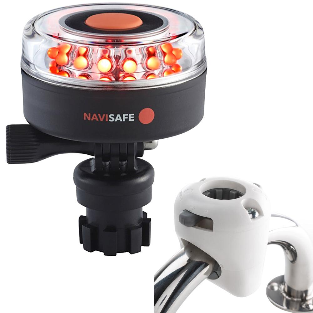 Navisafe Navilight All RED 360° 2NM w/Navimount Base & Rail Mount - White - Boat Gear USA