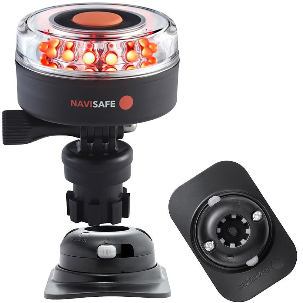 Navisafe Navilight All RED 360° 2NM w/Navimount Base & RIB Mount - Black - Boat Gear USA