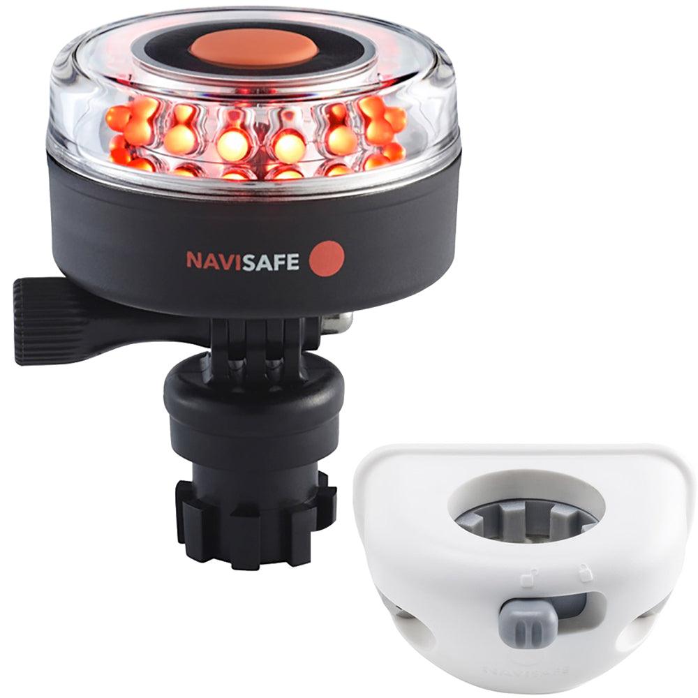 Navisafe Navilight All RED 360° 2NM w/Navimount Base & Vertical Mount - White - Boat Gear USA