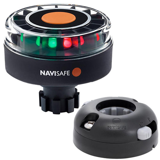 Navisafe Navilight Tricolor 2NM w/Navibolt Base & Horizontal Mount - Black - Boat Gear USA