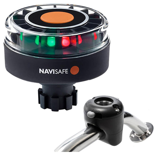 Navisafe Navilight Tricolor 2NM w/Navibolt Base & Rail Mount - Black - Boat Gear USA