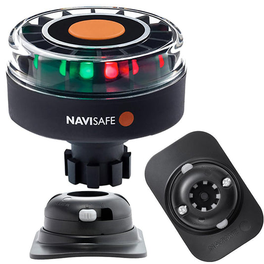 Navisafe Navilight Tricolor 2NM w/Navibolt Base & RIB Mount - Black - Boat Gear USA
