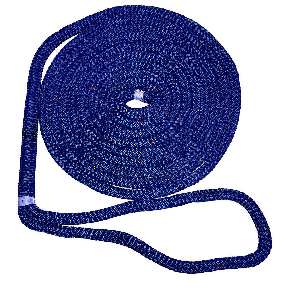 New England Ropes 3/4" Double Braid Dock Line - Blue w/Tracer - 25' - Boat Gear USA