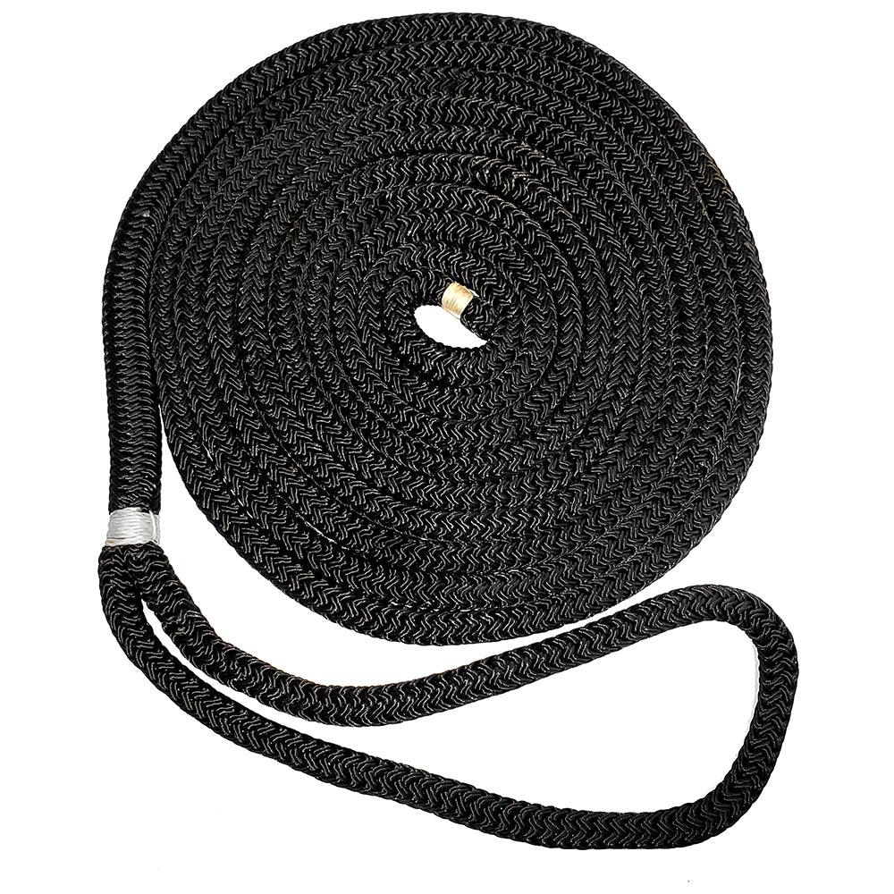 New England Ropes 5/8" Double Braid Dock Line - Black - 15' - Boat Gear USA