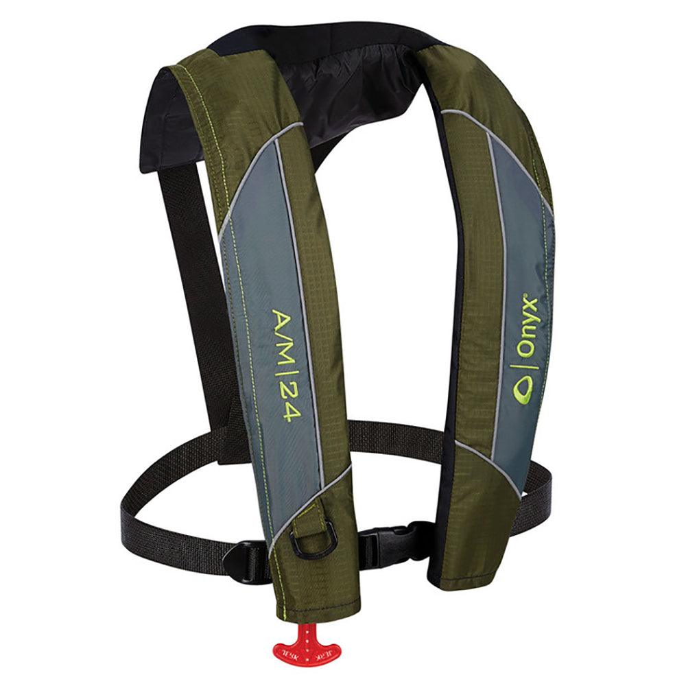 Onyx A/M-24 Automatic/Manual Inflatable PFD Life Jacket - Green - Boat Gear USA