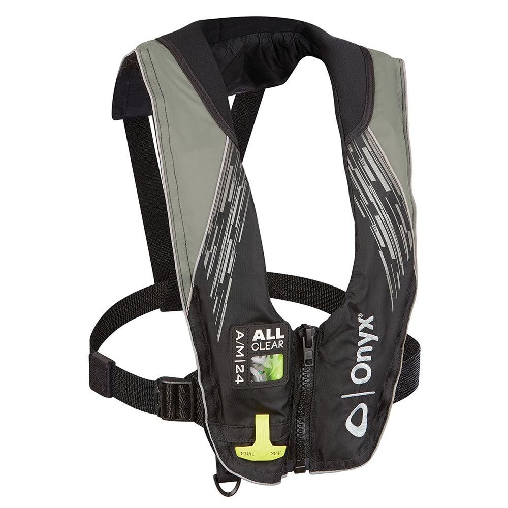 Onyx A/M-24 Series All Clear Automatic/Manual Inflatable Life Jacket - Grey - Adult - Boat Gear USA